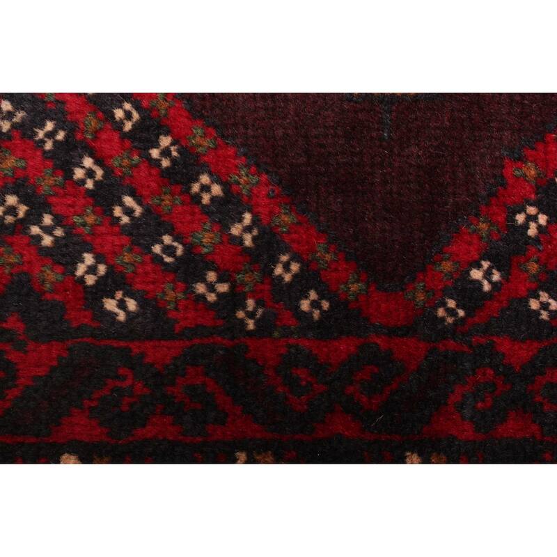 ECARPETGALLERY Hand-knotted Teimani Red Wool Rug - 3'1 x 4'9