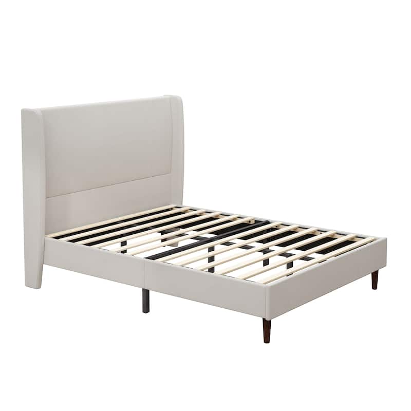 GDFStudio - Oliver High Back Soft Bed with 12-Slat Support and Plush Upholstery