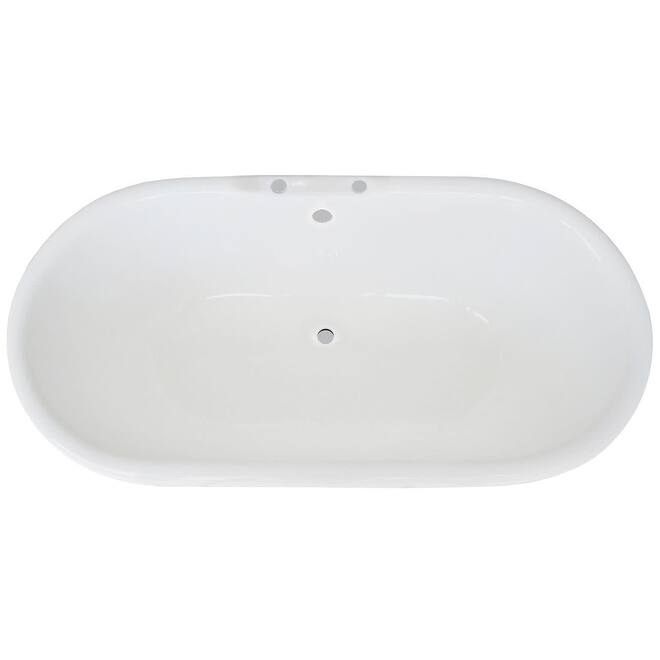 Kingston Brass Aqua Eden 66" Cast Iron Free Standing Tub with 7"