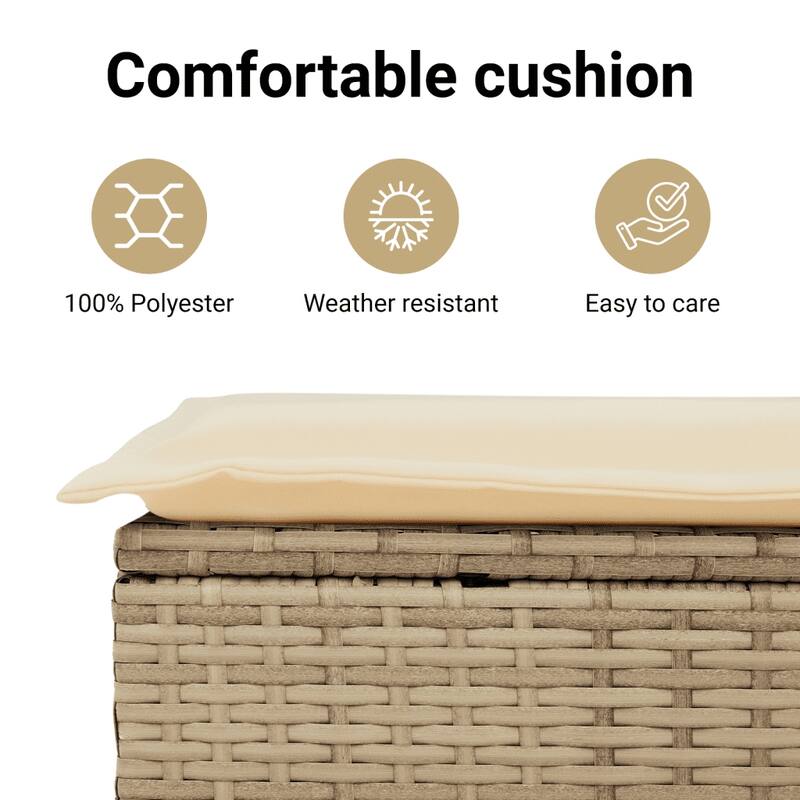 vidaXL Patio Sofa Set with Cushions Modular Lounge Set 8 Piece Poly Rattan