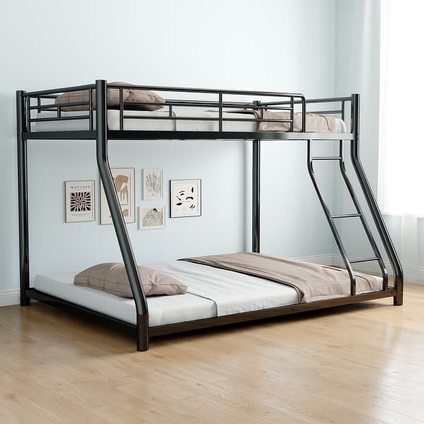 slide 2 of 15, Black Bunk Bed Noise Reduced Bed, CPC Certified, Twin over Full