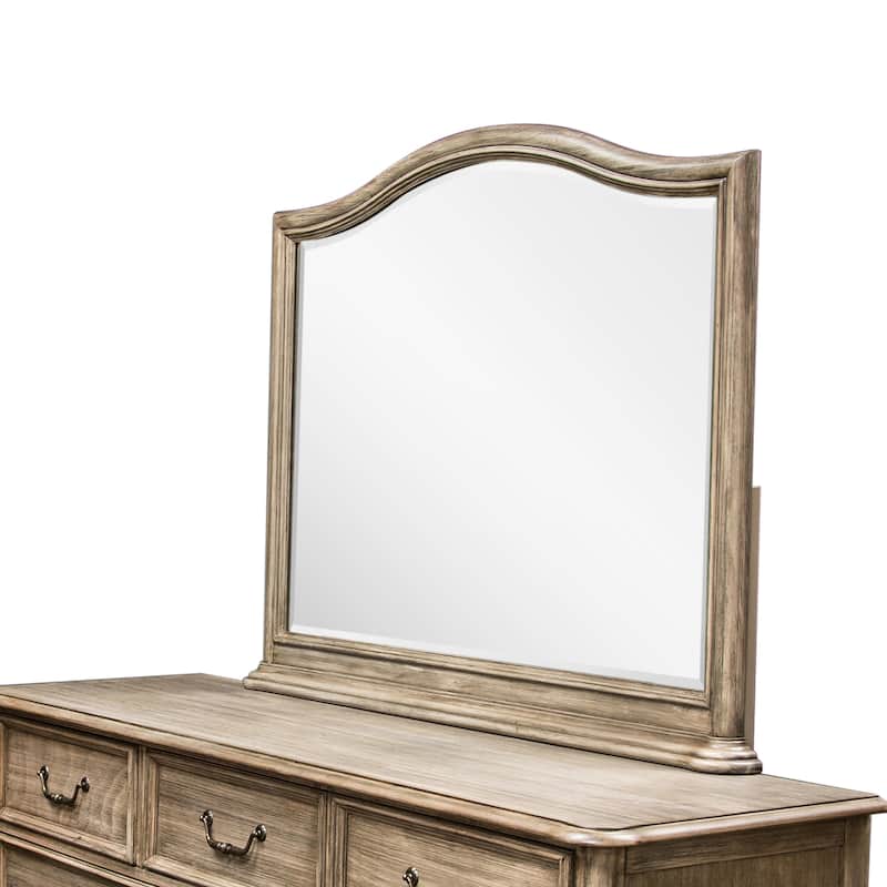 Fusi Rustic Natural Tone Wood 7-Drawer 2-piece Dresser and Mirror Set by Furniture of America