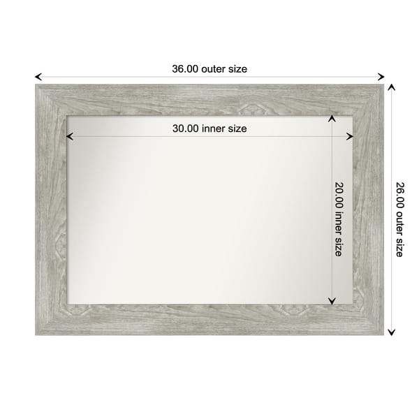 dimension image slide 78 of 113, Dove Greywash Framed Non-Beveled Custom Wall Mirror, Bathroom Vanity Mirror