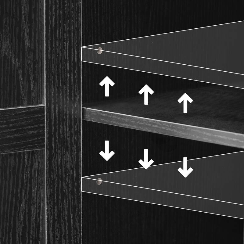 Kitchen Island with Two Tempered Glass Cabinet Doors, Power Outlet, Rolling Kitchen Cart on Wheels with Drop Leaf