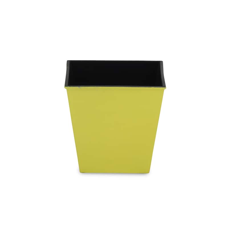 HomeRoots 5" Yellow Recycled Plastic Indoor Outdoor Square Pot Planter