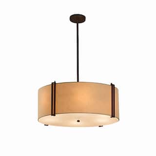 Justice Design Textile Reveal 6-light Dark Bronze Pendant, Cream Shade