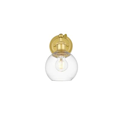 Kailey 1 Light Black and Clear Bath Sconce