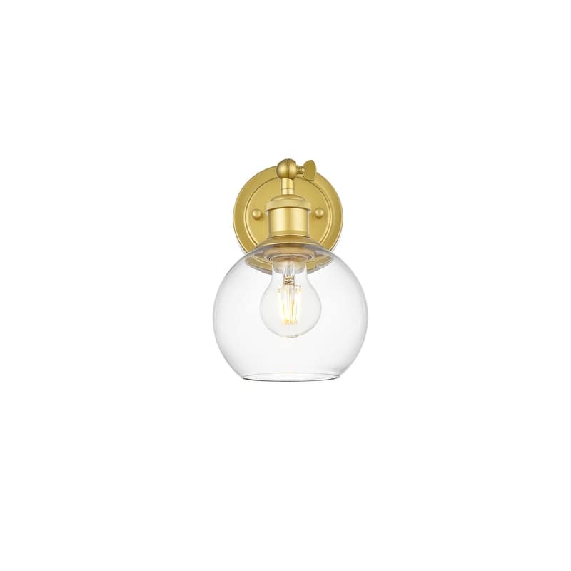 Kailey 1 Light Black and Clear Bath Sconce