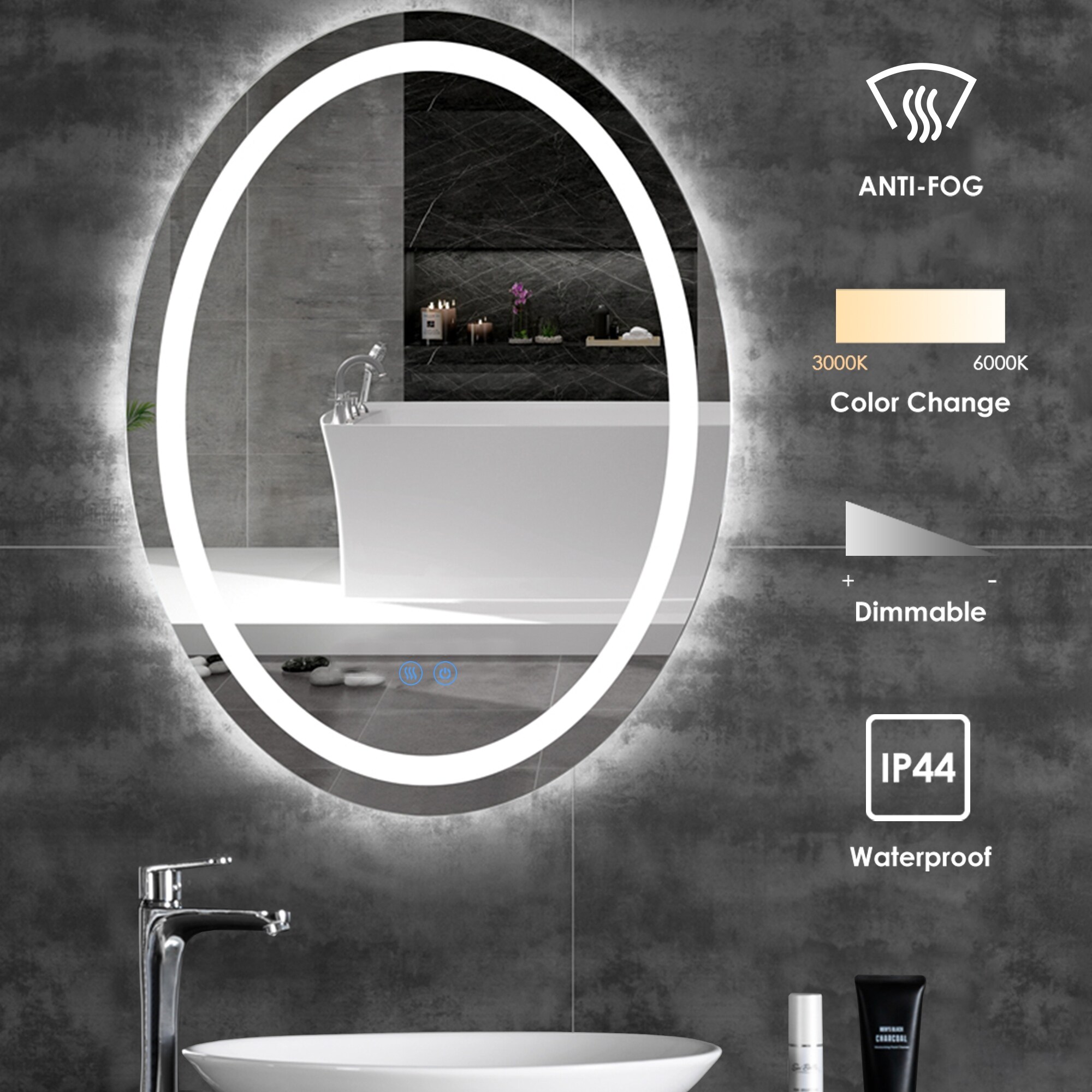 Bsle Wall Mounted Vanity Mirror Led Lighted Bathroom Mirror Overstock 32192591