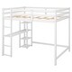 preview thumbnail 22 of 22, Full Size Loft Bed Wood Bed Frame with Built-in Desk and Shelves, Full Length Safety Guardrail for Kids Teens Bedroom/Dorm