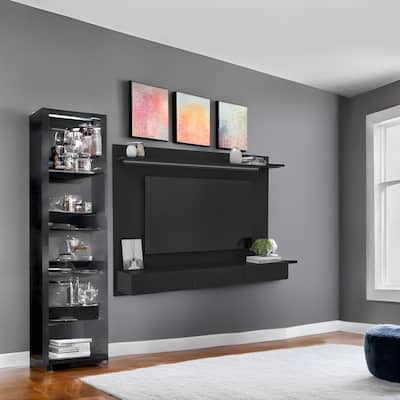 Modern Wall-Mounted Entertainment Center - Floating TV Panel for Up to 70-Inch TVs, Freestanding Design