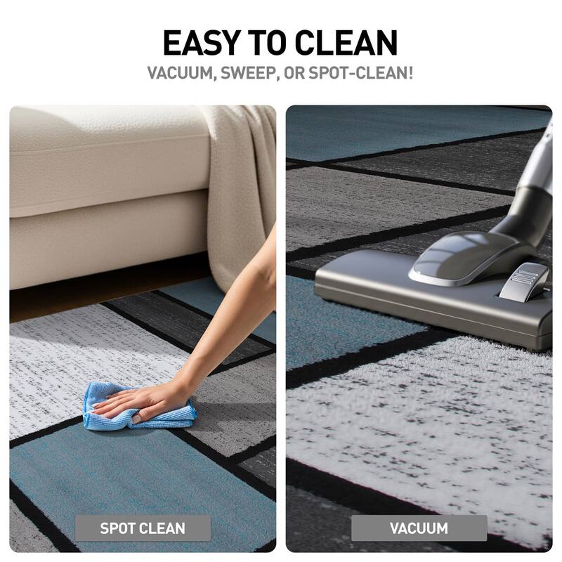 World Rug Gallery Contemporary Modern Boxed Color Block Area Rug