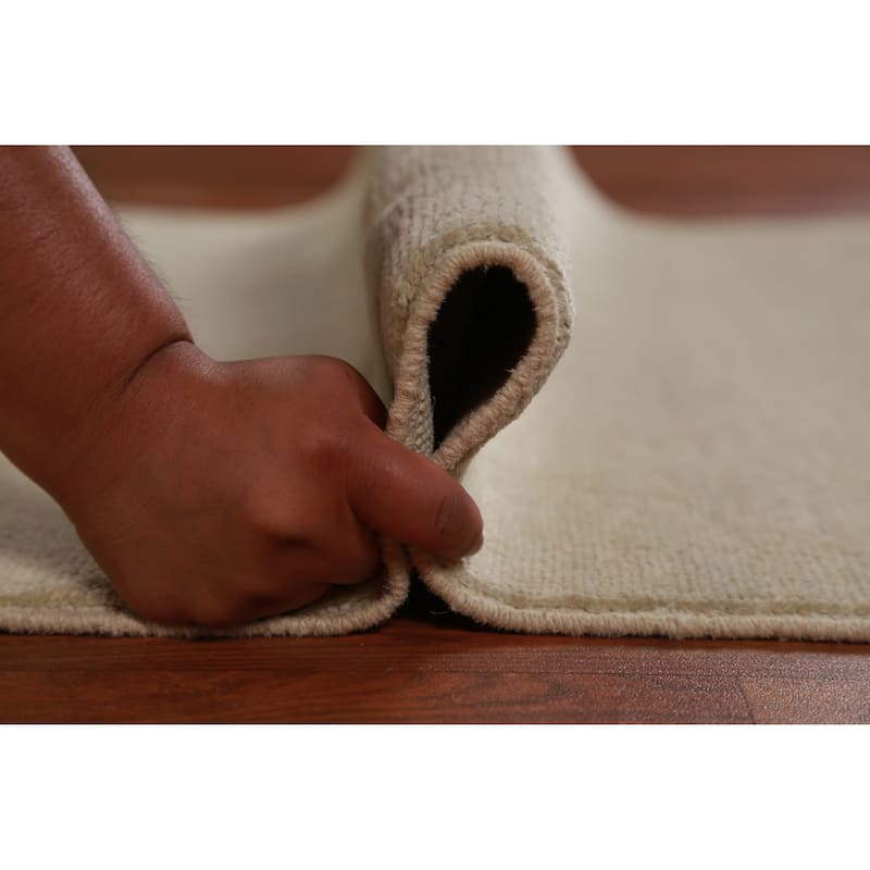 Hand Knotted Oriental 100% Wool Carpet Modern Solid Green Gabbeh Runner Rug - 10' 0'' X 3' 3''