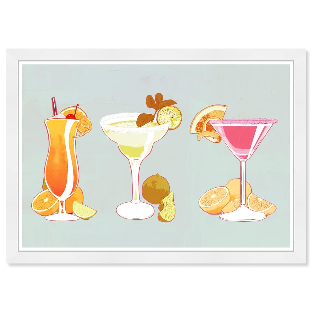 Wynwood Studio Prints 'Fruity Drinks' Tropical Orange Wall Art Print