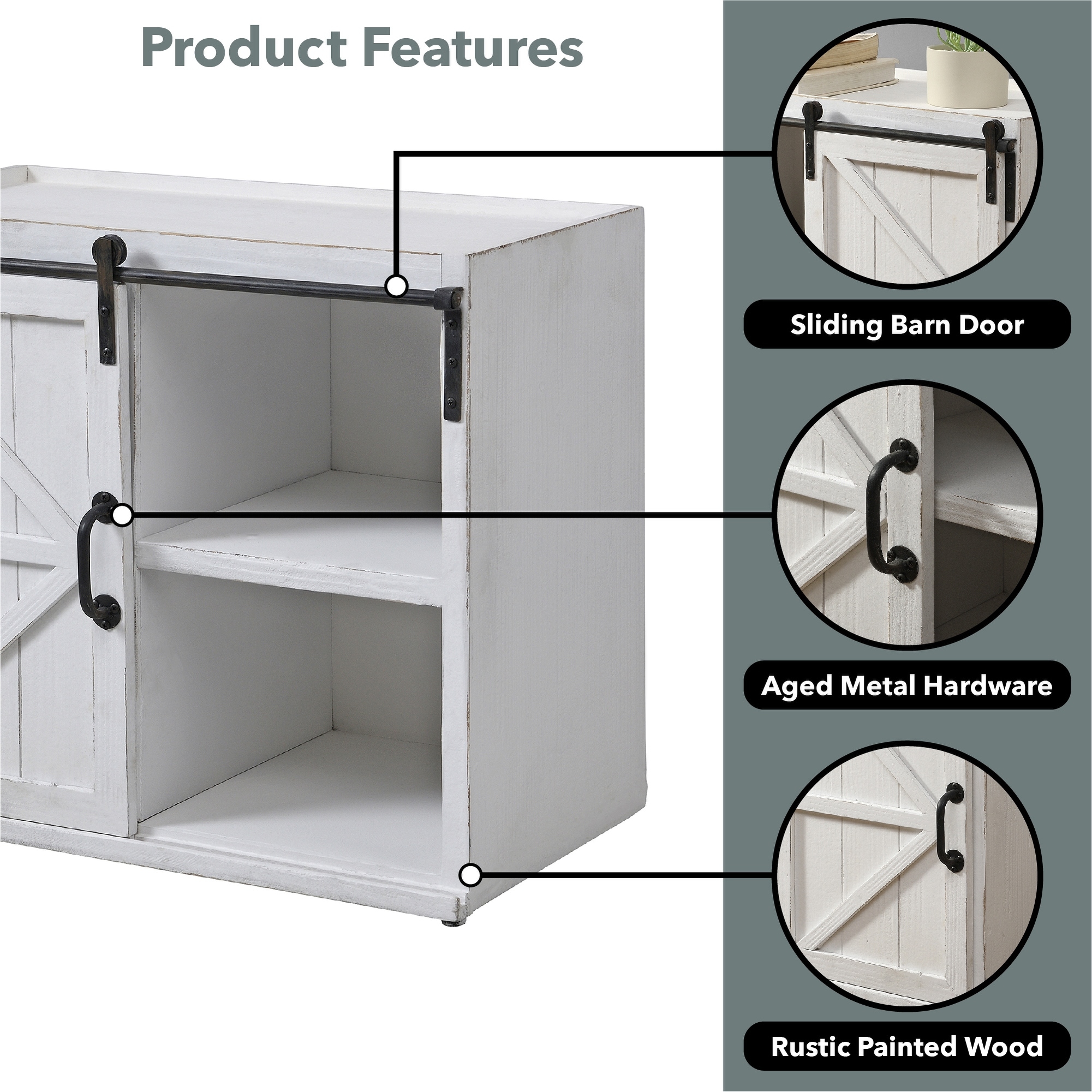 White barn sales door end tables