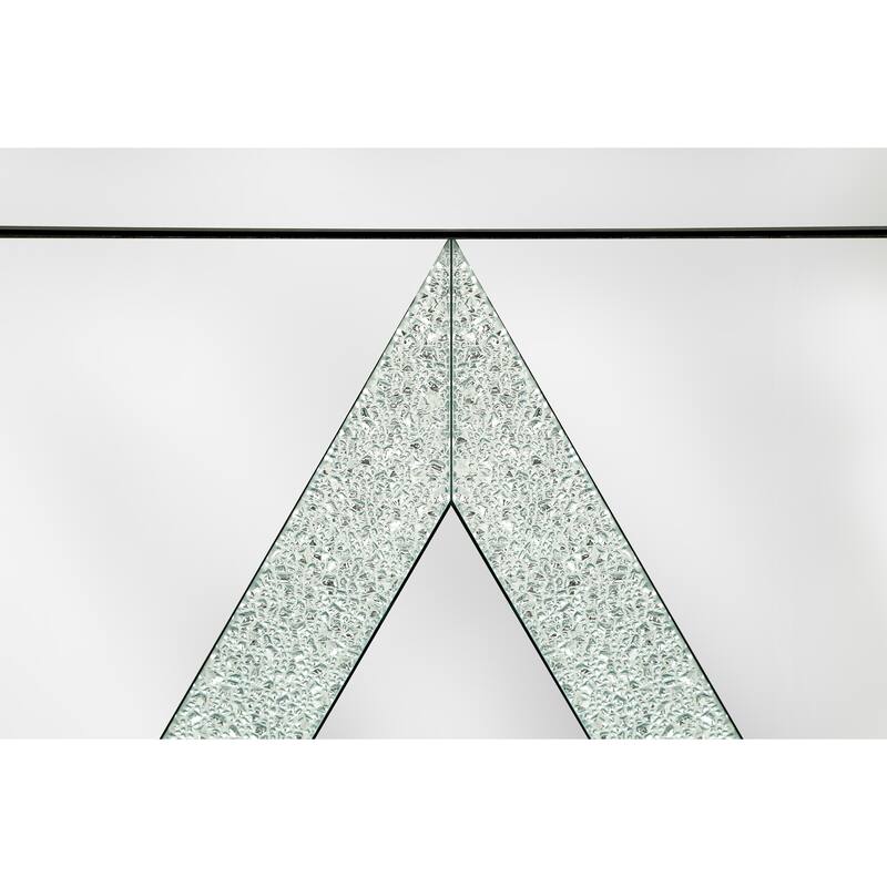 GDFStudio - DiamondLuxe Glam Mirrored Storage Cabinet with Crystal Handles