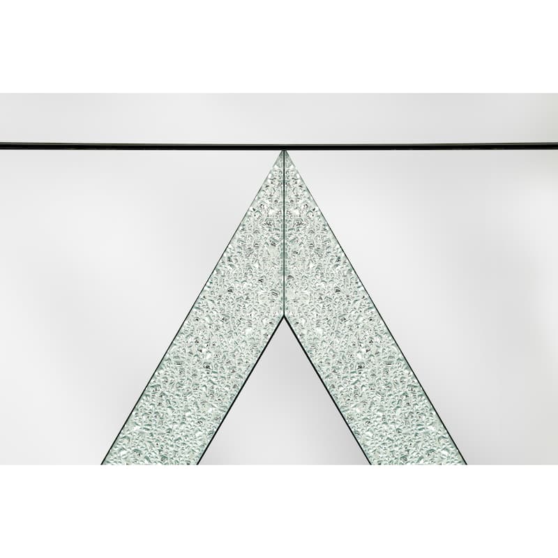 Storage Cabinet With Mirror Trim And Diamond Shape Design