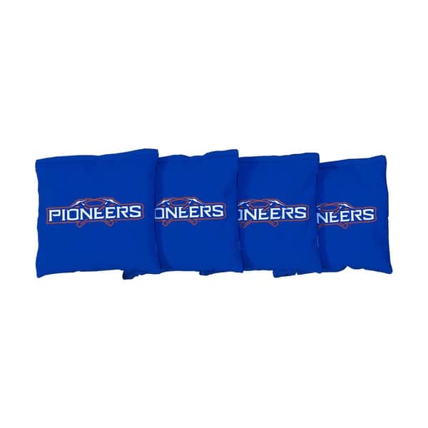 slide 2 of 3, Wisconsin Platteville Pioneers Blue Cornhole Bags All-Weather Resin Filled