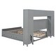 preview thumbnail 27 of 46, Versatility Queen Size Platform Bed with All-in-One Cabinet, Wooden BedFrame w/ Sockets, Shelf & 4 Drawers for Kids/Teens/Adults