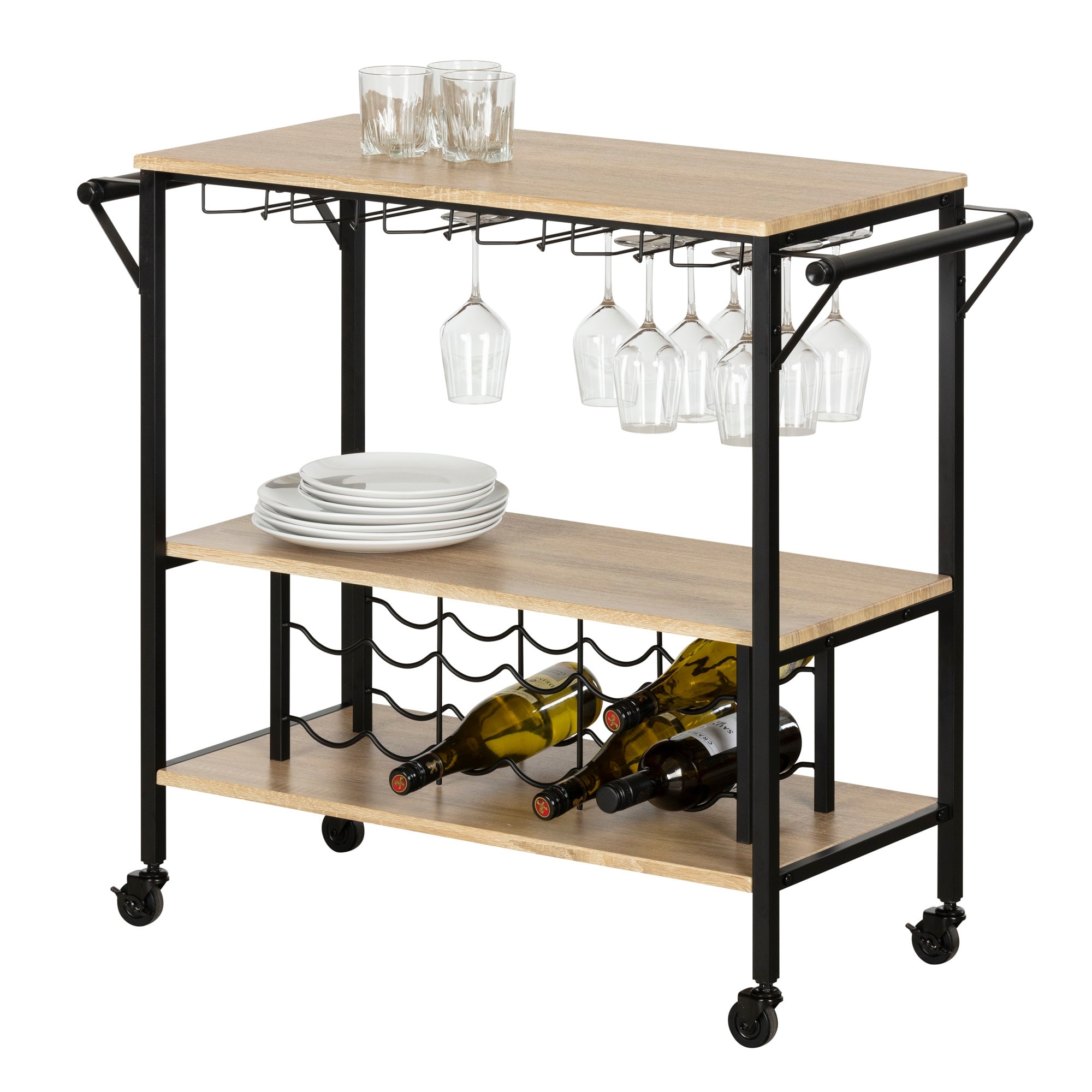 Munich Bar Cart with Wine Rack Munich Bar Cart with Wine Rack