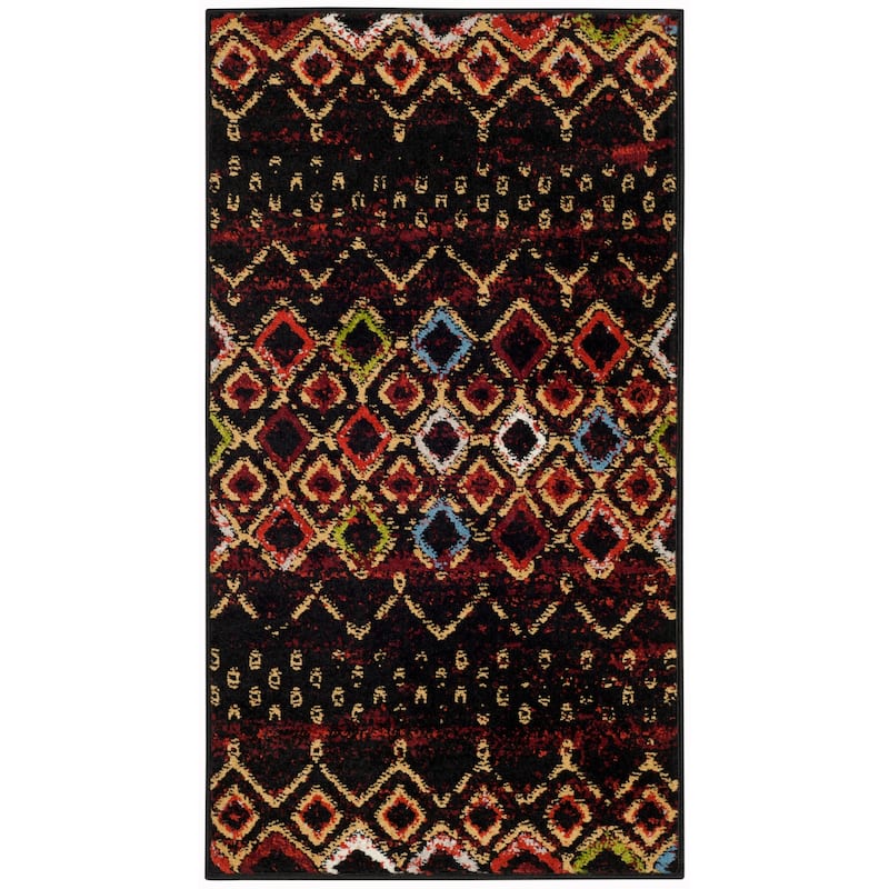 SAFAVIEH Amsterdam Bridget Moroccan Boho Rug - 2'3" x 4' - Black/Multi - Rectangle