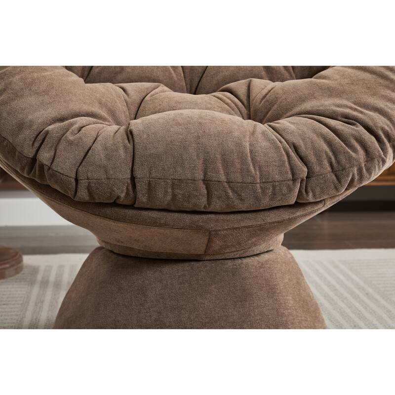 Oversized Swivel Accent Chair, 360-Degree Swivel Barrel Chair, Papasan Chair for Living Room and Bedroom Comfort