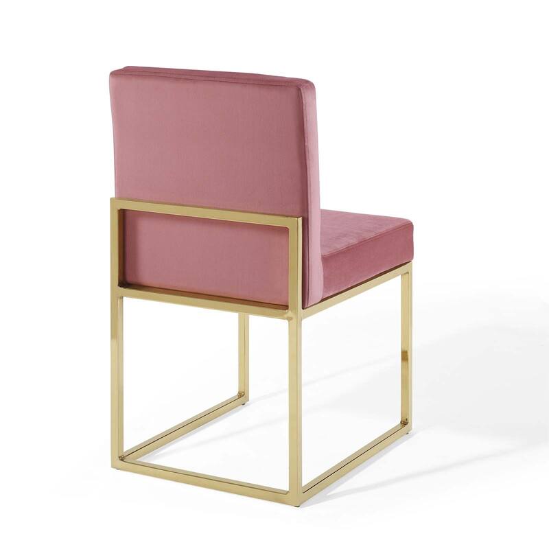 Silver Orchid Haussermann Channel Tufted Sled Base Velvet Dining Chair