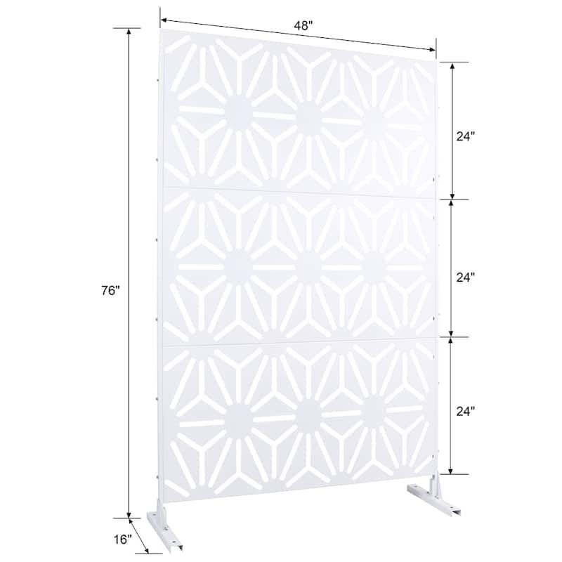 Outdoor & Indoor Freestanding Privacy Screen Privacy Screen 76"H×48"W