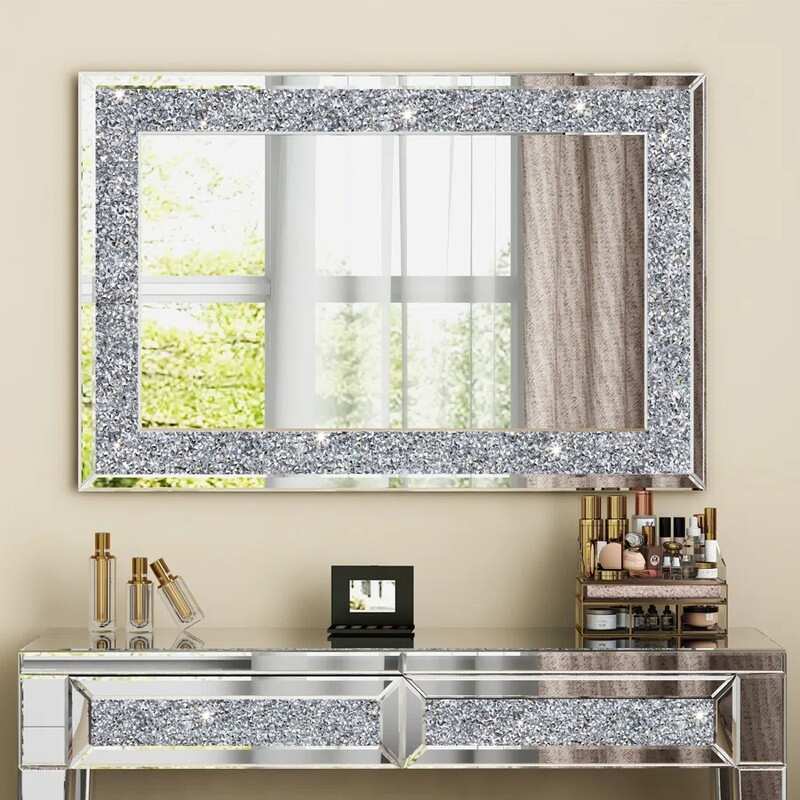 Crushed crystal led mirror cheap