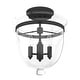 preview thumbnail 2 of 10, Hunter Belltown 3-Light Flush Mount Ceiling Light - Entry, Bedroom, Bath, Hallway - Transitional, Modern Farmhouse