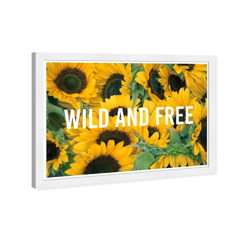 Wynwood Studio Prints Floral and Botanical Wild and Free Yellow and Dark Yellow Tropical Wall Art Canvas Print