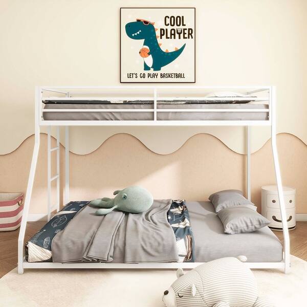 slide 2 of 9, Twin Over Full Metal Bunk, White