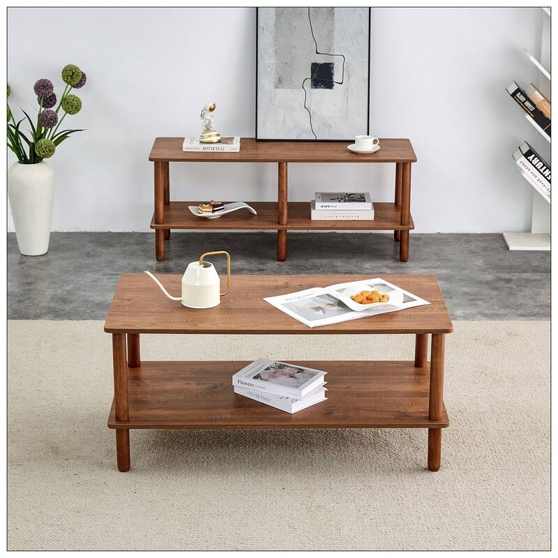 Modern 2-Tier Coffee Table for Living Room