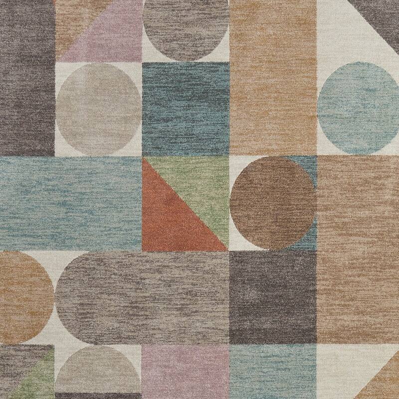 HomeRoots Checkered Modern Rectangle Area Rug