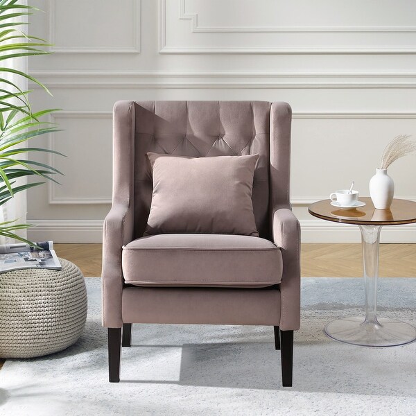 Velvet Single Person Sofa Chair Solid Wood Legs High Backrest Equipped with Thickened Soft Cushion and A Pillow On Sale Bed Bath Beyond 40321670