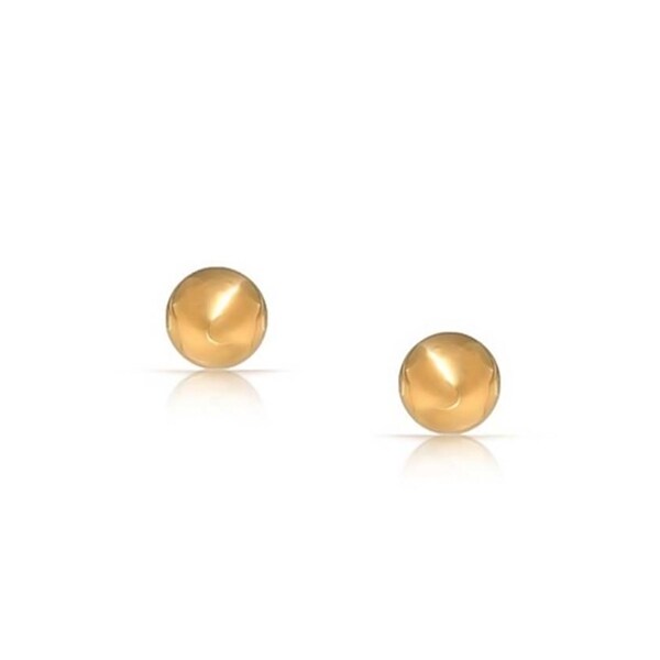 14k Yellow Gold 4mm Ball Stud Earrings with Screwback