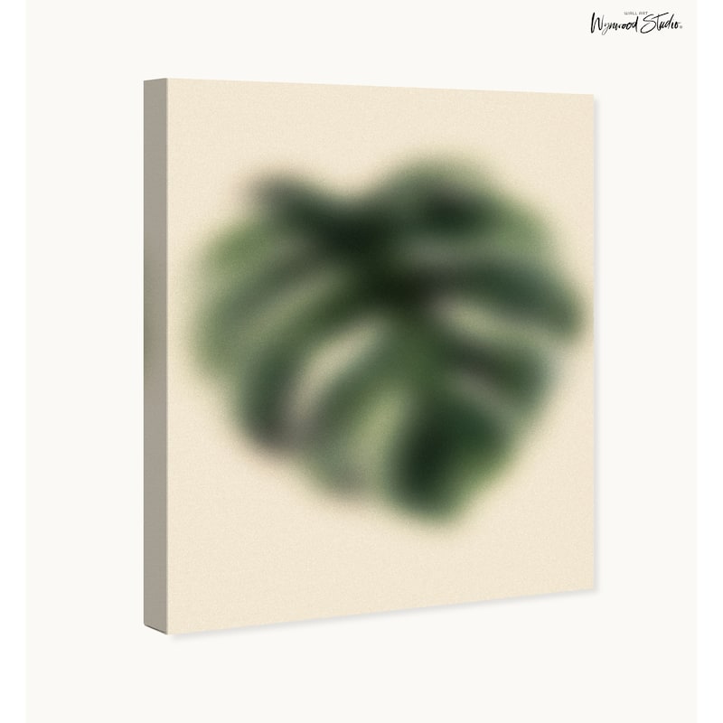 Wynwood Studio Canvas Floral and Botanical Blurred Monstera Green Modern & Contemporary Wall Art Canvas Print