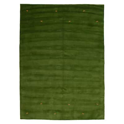 Kashkuli Gabbeh Green Rug 8'0" x 11'0" - 8'0 x 11'0