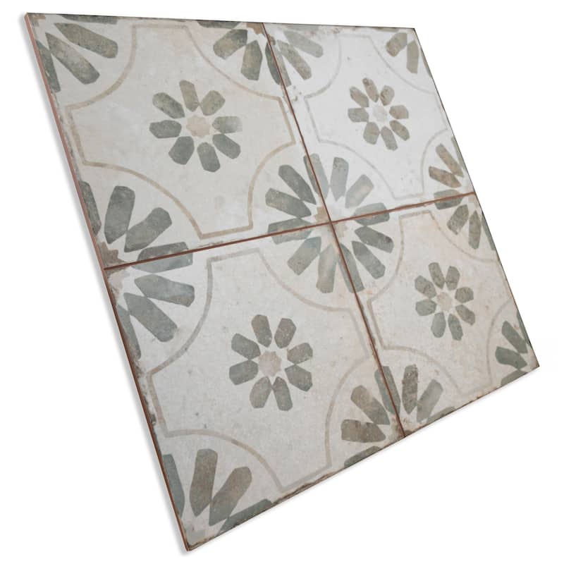 Merola Tile Kings Blume Sage 17-5/8" x 17-5/8" Ceramic Floor and Wall Tile