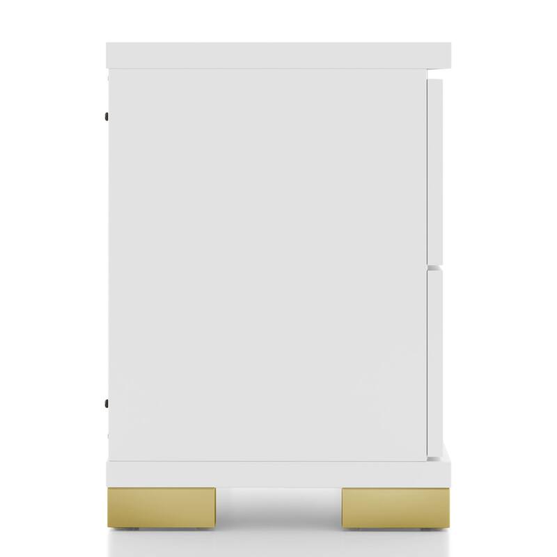 Furniture of America Halifax Modern Rubberwood 2-Drawer Nightstand