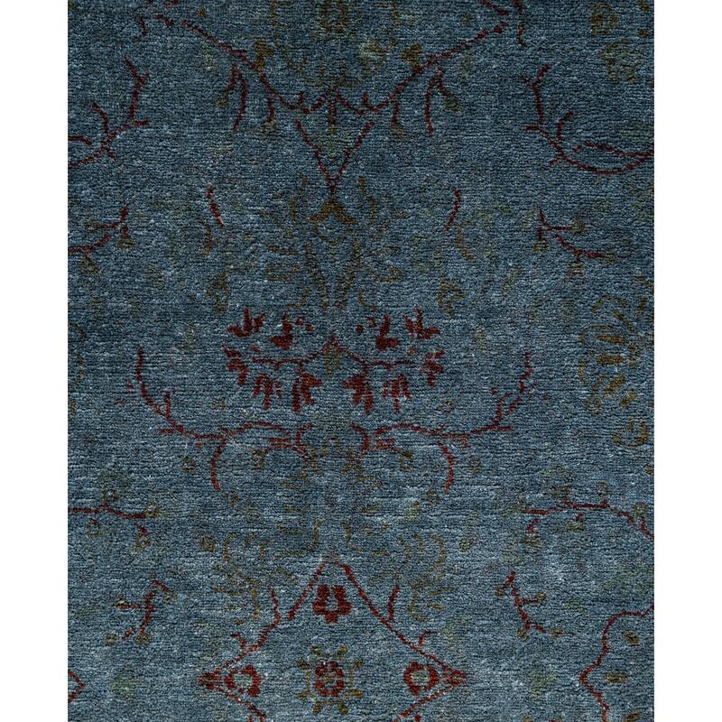 Overdyed One-of-a-Kind Hand-Knotted Runner Rug - Blue - 2' 7" x 4' 6"