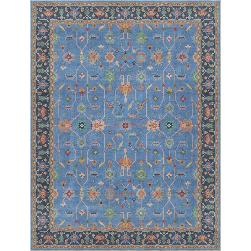 Well Woven Ushak Antalya Floral Modern Vibrant Flat-Weave Area Rug