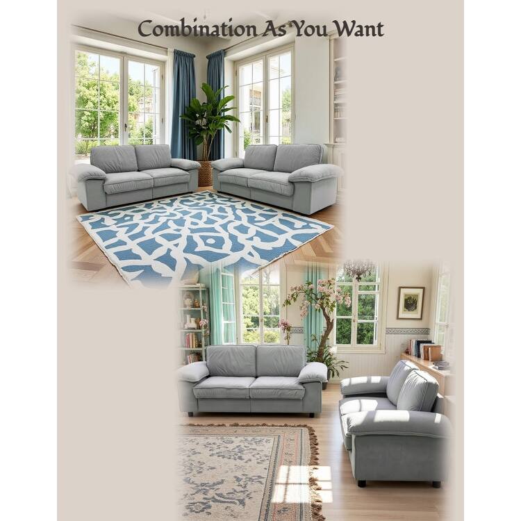 79" Loveseat Sofa Couch with Under-Seat Storage, Elegant 2-Seater Settee with Pillow Top Armrests for Living Room