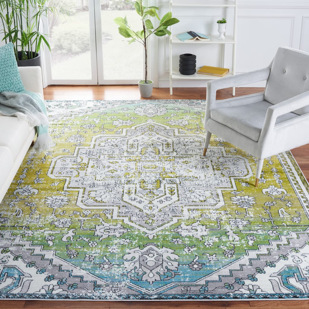 SAFAVIEH Skyler Rillie Boho Medallion Watercolor Rug