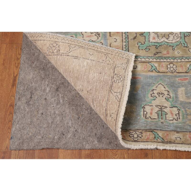 Blue Tabriz Persian Vintage Area Rug Hand-Knotted Wool Carpet - 9'6" x 12'8"
