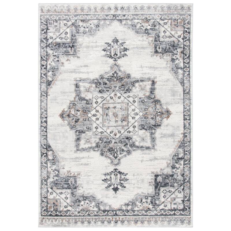 SAFAVIEH Shivan Minah Oriental Medallion Rug - 2PC - 5' x 7' - Ivory/Grey