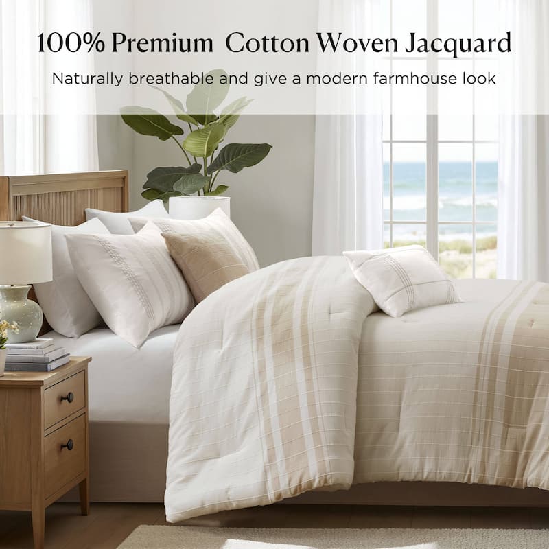 Harbor House Morgan 6 Piece Cotton Jacquard Oversized Comforter Set