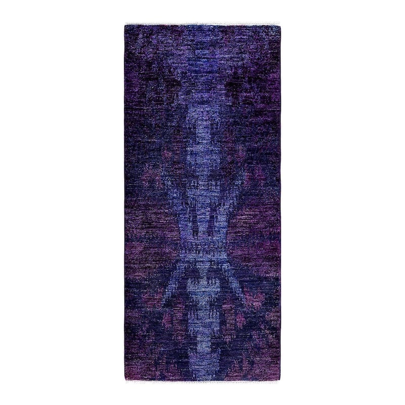 Contemporary Overdyed Wool Hand Knotted Runner - 2' 7" x 6' 0"