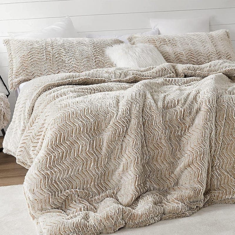 Peak of Cozy® - Coma Inducer® Oversized Comforter Set - Chevron Frosted Taupe