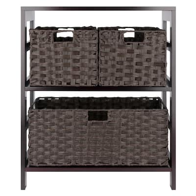 Leo 4-Pc Storage Shelf with Baskets, Espresso